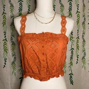 Orange crop top